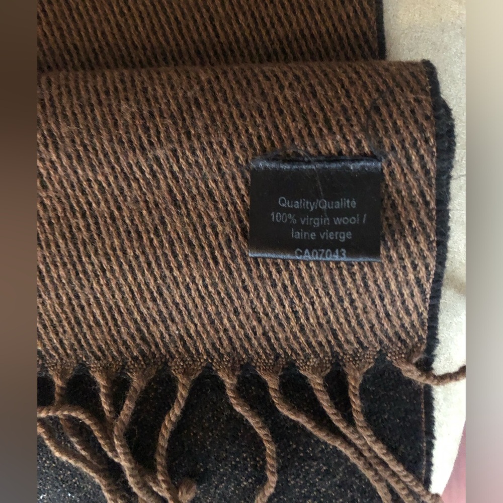 100% Wool Barbarossa lightweight black & Brown Scarf